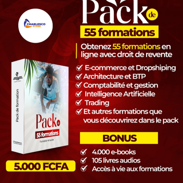 PACK +55 FORMATIONS AVEC DROIT DE REVENTE