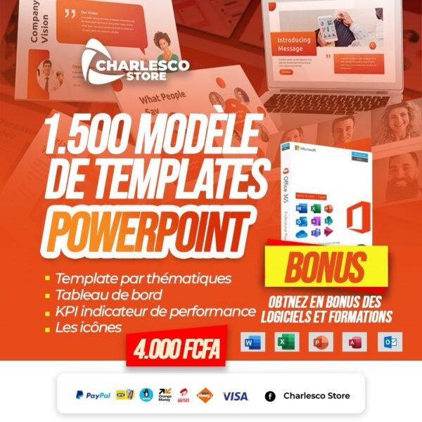 +1.500 MODÈLES POWERPOINT – Pack Complet de Templates avec Bonus Offerts